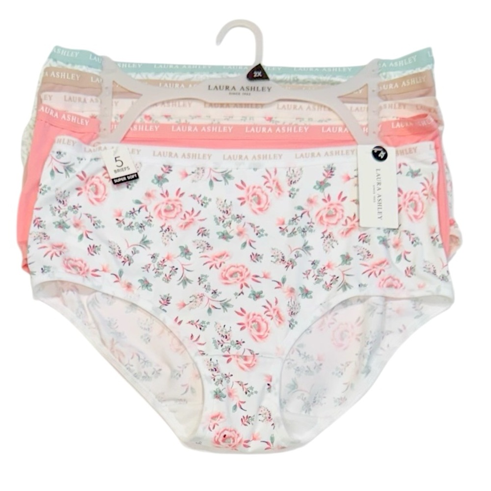 LAURA ASHLEY 5 Pack Floral Paisley
Soft Comfy Stretch Briefs Panties
NWT 2X
